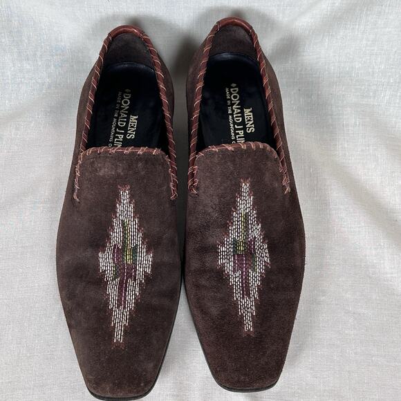 VTG Donald J Pliner suede southwest embroidered square toe loafers Sz 9 1/2M main image 7